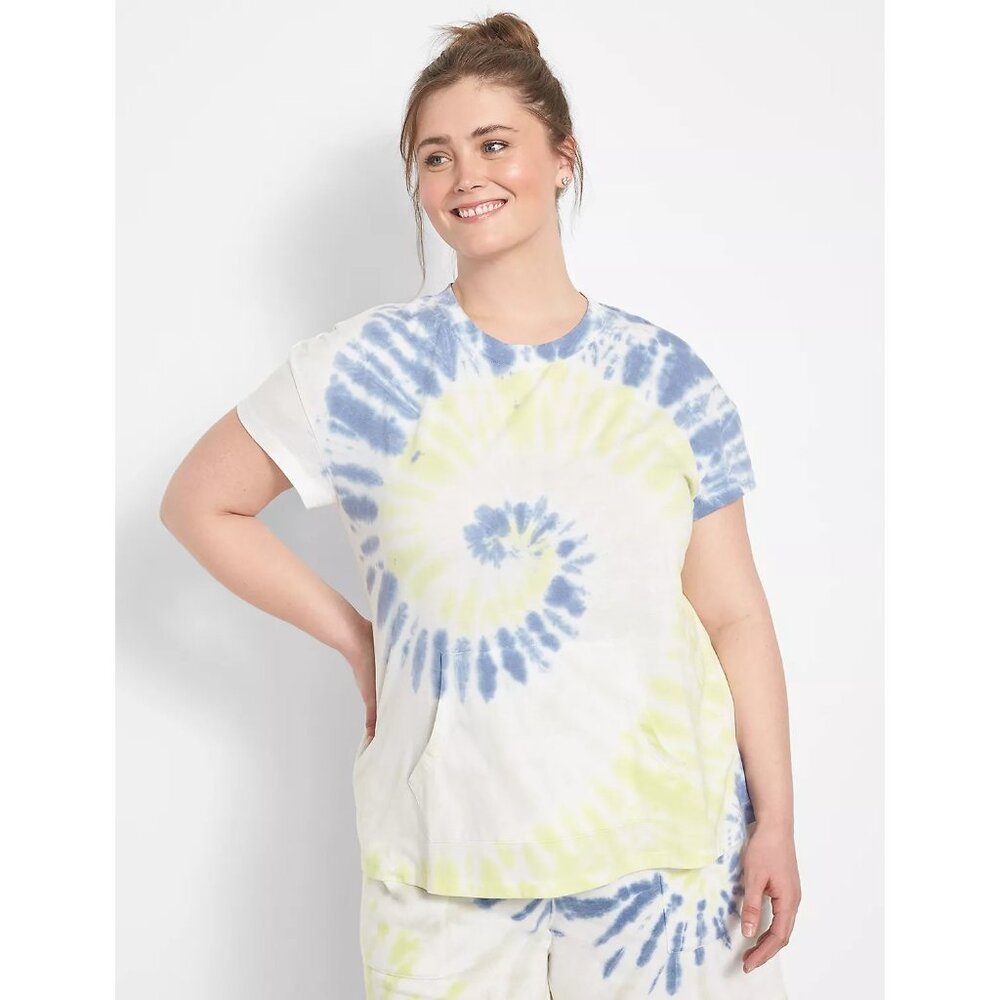 LIVI Lane Bryant Womens Plus Size 22/24 Short-Sleeve Crew-Neck Tee Tie-Dye 890
